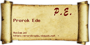 Prorok Ede névjegykártya